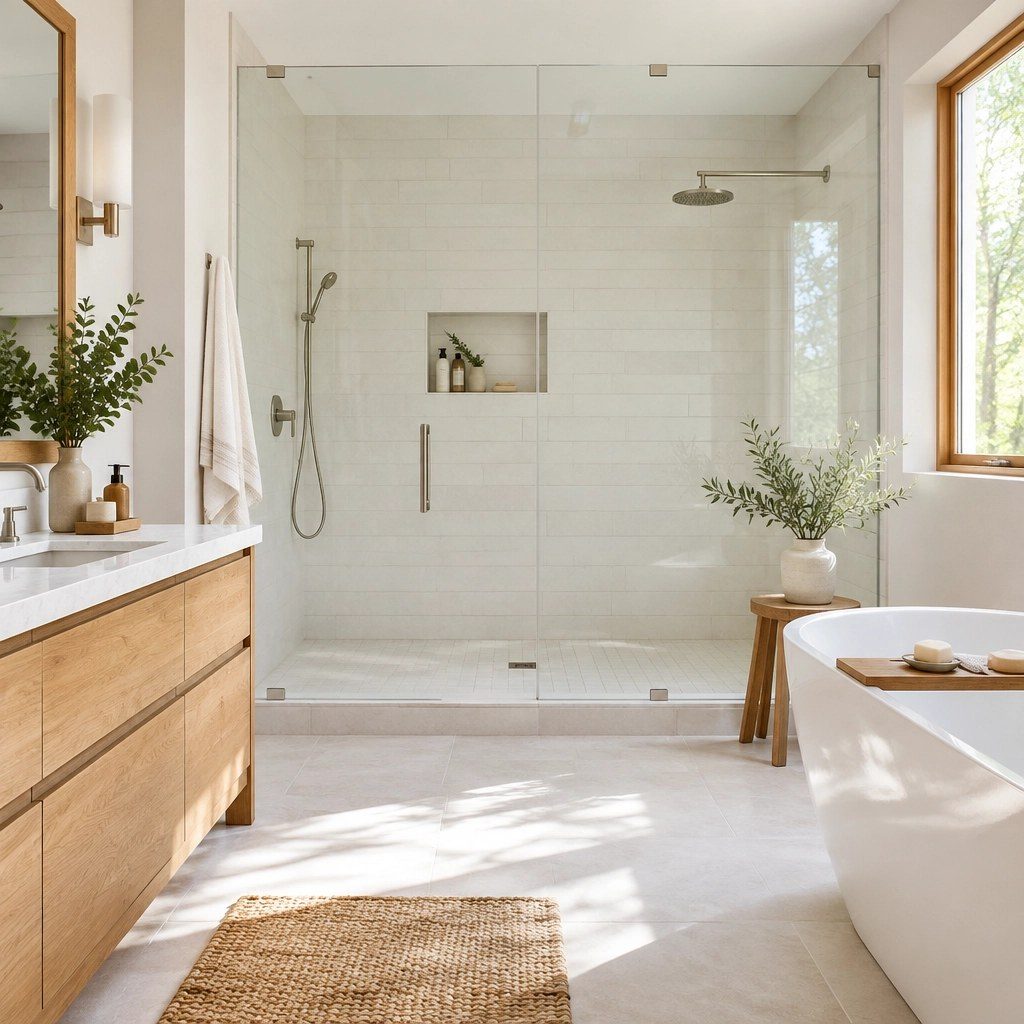 Spa-like remodeled bathroom