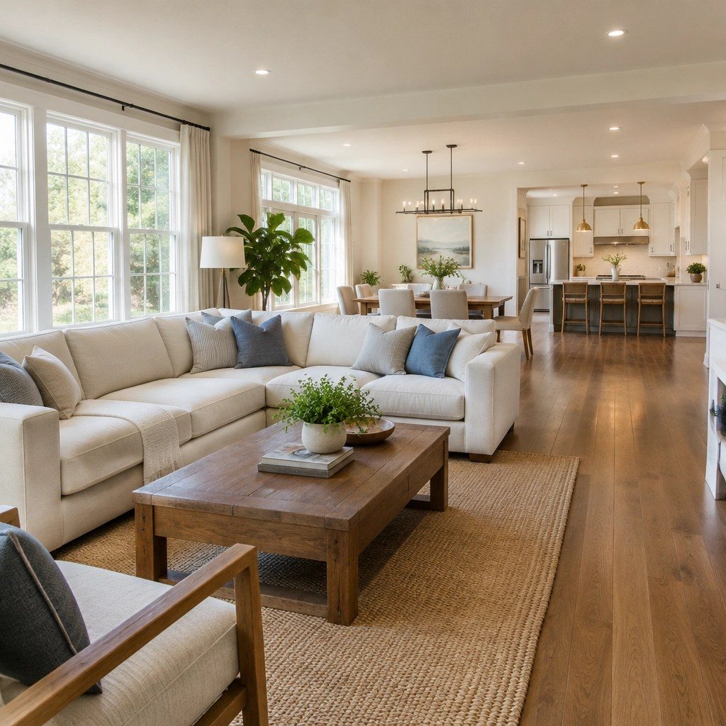 Bright remodeled living room