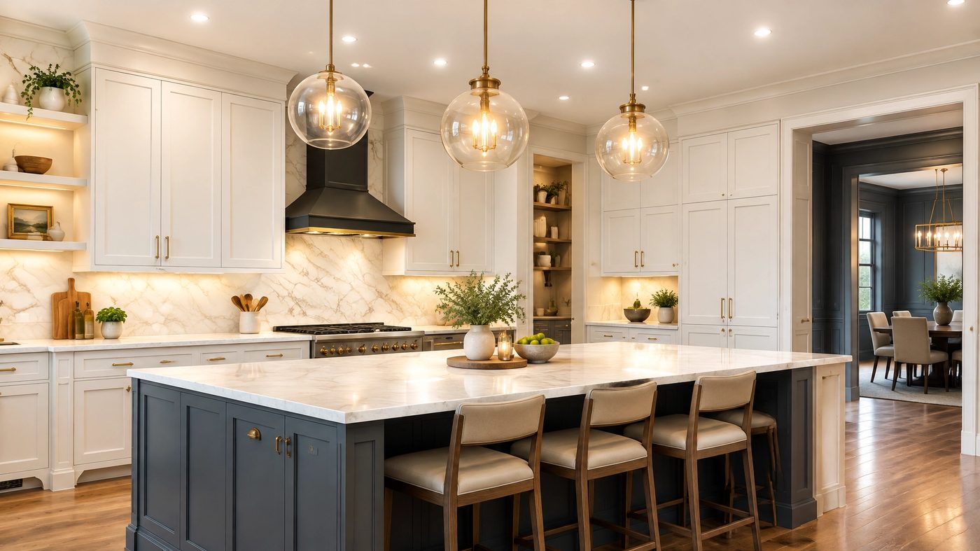 White kitchen remodel by RFD Construction